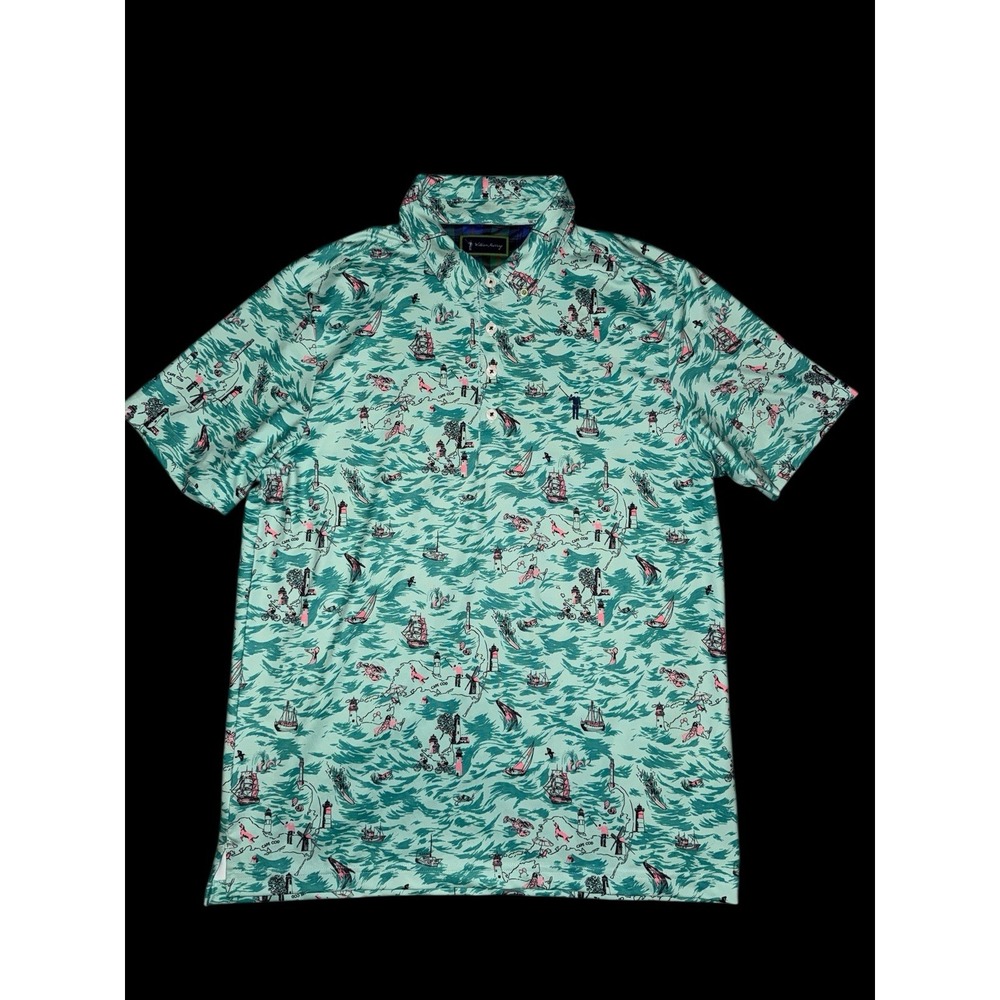 William Murray Polo Shirt Mens Medium Golf Cape Cod Surf Pickleball Tennis